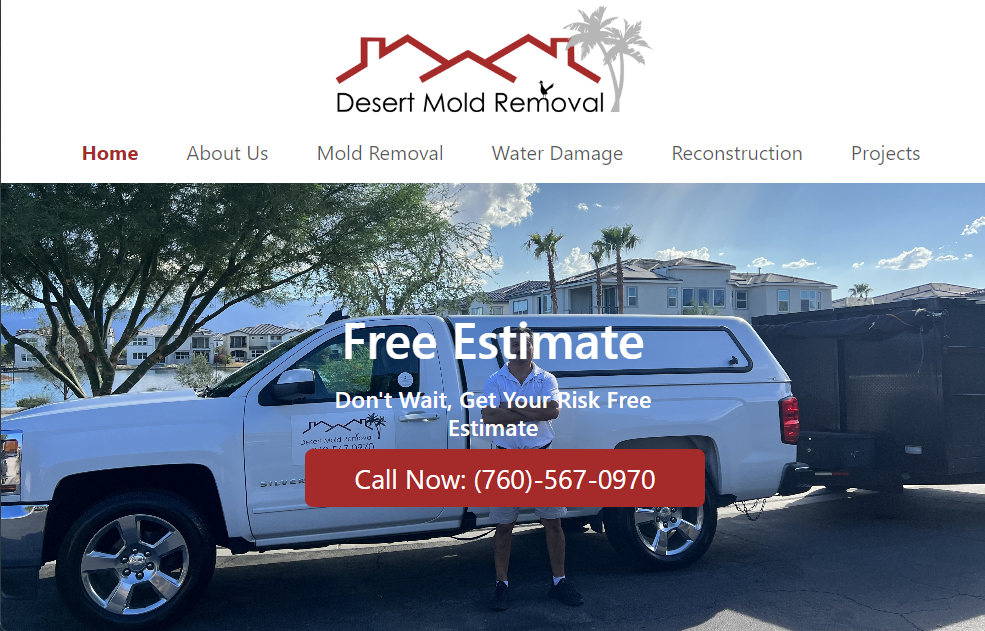 Custom website design for Desert Mold Removal - Professional service website development Southern California