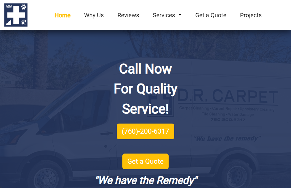 Responsive website design for D.R. Carpet cleaning business - Mobile-friendly web design by The NovaLux Group